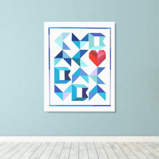 Cuban Heart Stretched Canvas Print Leinwanddruck (Insitu (Holzboden))