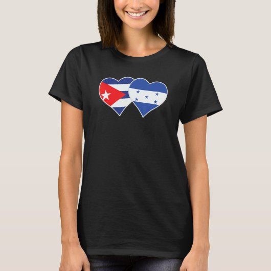 Cuban Honduran Flag Heart Cuba Honduras T-Shirt (Vorderseite)