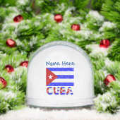 Cuban kubanische Flaggen Blaue Personalisierte Str Schneekugeln (Weihnachten)