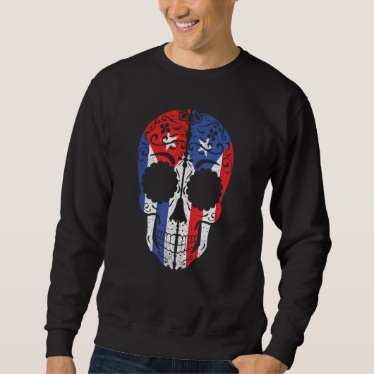 Cuban Puerto Rican Sugar Skull Cuba Puerto Rico Fl Sweatshirt (Vorderseite)