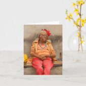 Cuban Senior Ladies Card Karte (Gelbe Blume)