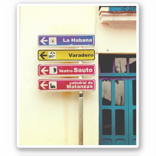 Cuban Street Signs Aufkleber (Vorderseite)