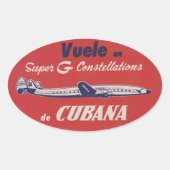 Cubana Constellation Retro Gepäckaufkleber Ovaler Aufkleber (Vorderseite)