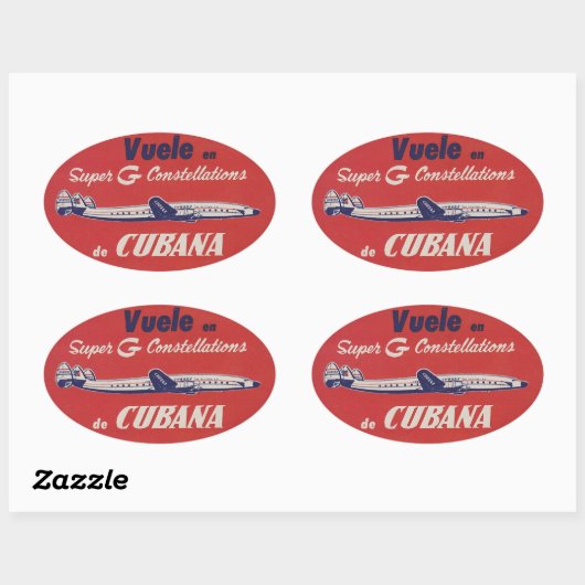 Cubana Constellation Retro Gepäckaufkleber Ovaler Aufkleber (Blatt)