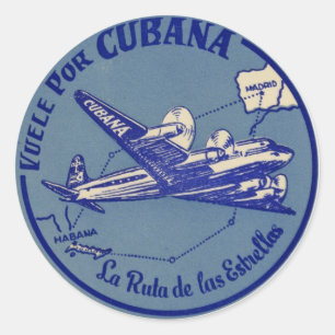 Cubana Vintager Gepäck-Aufkleber Runder Aufkleber