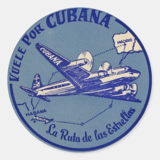 Cubana Vintager Gepäckaufkleber Runder Aufkleber (Vorderseite)