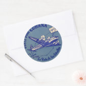 Cubana Vintager Gepäcktag Runder Aufkleber (Umschlag)