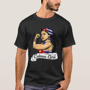 Cubanita Flag Cubana Cuba Women Girl Cuban Pride m T-Shirt