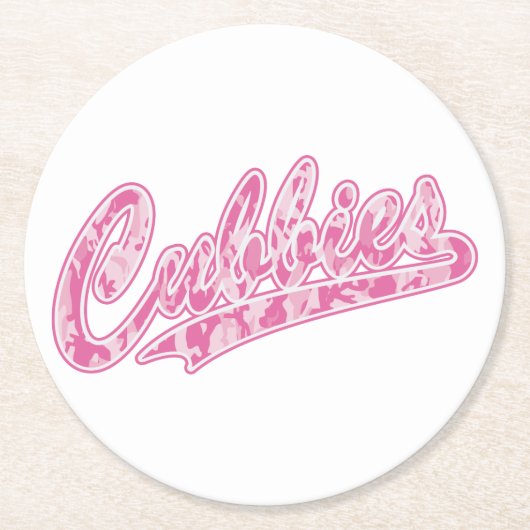 Cubbie-CAMOUFLAGE-PINK-Final Runder Pappuntersetzer (Vorderseite)