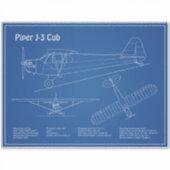 Cube Airplane - Airplane Blueprint Plans AD Aufkleber (Vorderseite)