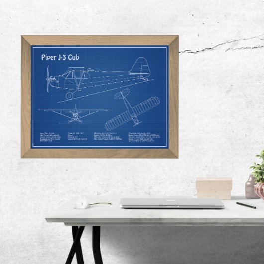 Cube Airplane - Airplane Blueprint Plans AD Fotodruck