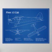 Cube Airplane - Airplane Blueprint Plans AD Poster (Vorne)