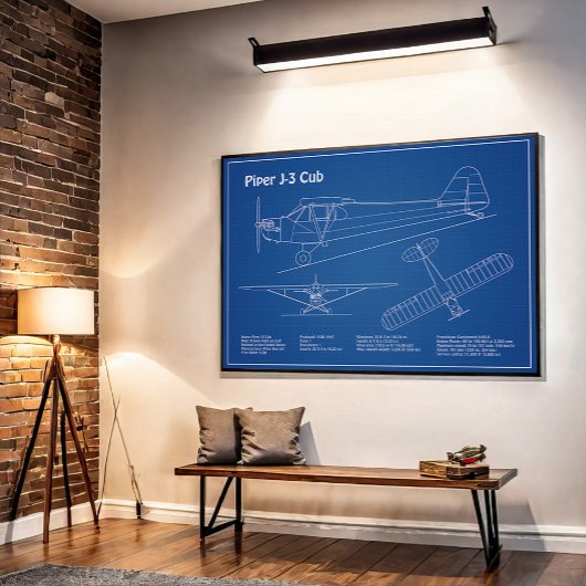 Cube Airplane - Airplane Blueprint Plans AD Poster