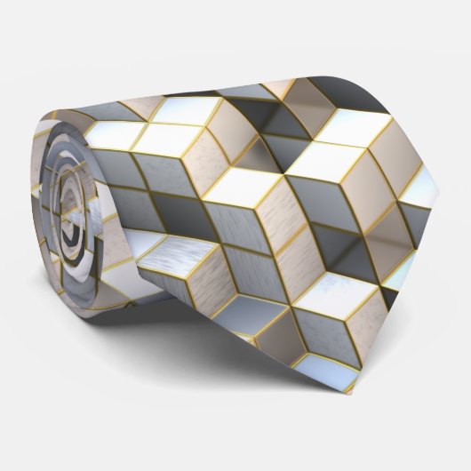 Cube Art 2 Krawatte (Gerollt)