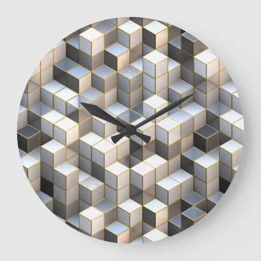 Cube Art 2 Uhrenoptionen Große Wanduhr (Vorderseite)