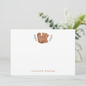 Cube Bear Woodland Dankeskarte (Stehend Vorderseite)