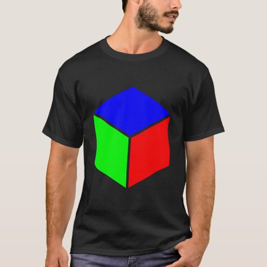 Cube - Blau, Grün und Rot T-Shirt (Vorderseite)