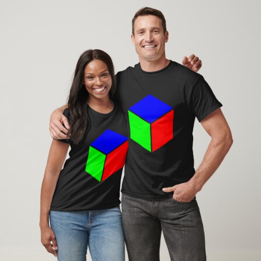 Cube - Blau, Grün und Rot T-Shirt (Unisex)