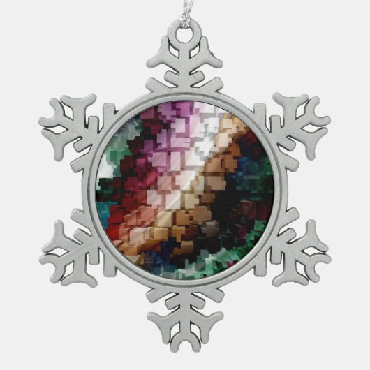Cube Centric Dark Wind Schneeflocken Zinn-Ornament (Vorderseite)