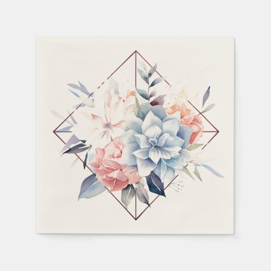 Cube-Flower-2: Personalized Wedding Napkins Serviette (Vorderseite)