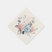 Cube-Flower-2: Personalized Wedding Napkins Serviette (Ecke)