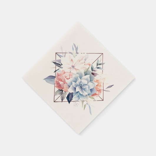 Cube-Flower-2: Personalized Wedding Napkins Serviette (Ecke)