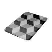 Cube Large Pattern Black & Grays Badematte (Schrägansicht)