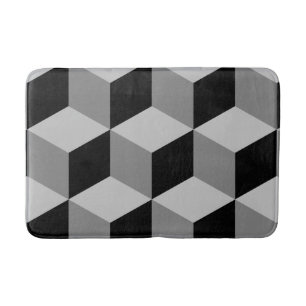 Cube Large Pattern Black & Grays Badematte