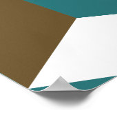 Cube Lg Ptn Teals Brown Creme & White Poster (Ecke)
