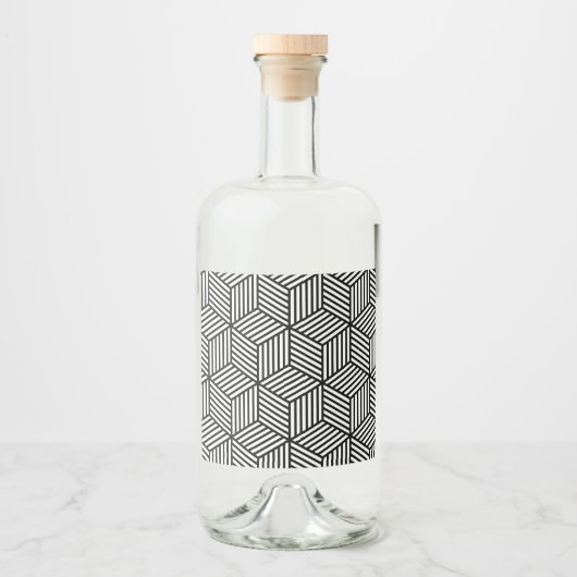 Cube Lines Alkoholflaschenetikett (Vorderseite)