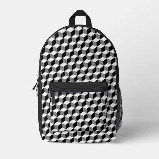 Cube Pattern Backpack Bedruckter Rucksack (Vorderseite)