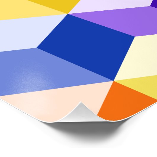 Cube Pattern Multicolored Poster (Ecke)