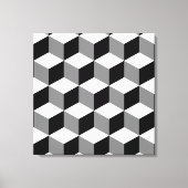 Cube Pattern Schwarz-weiß & grau Leinwanddruck (Vorderseite)
