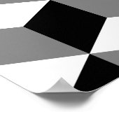 Cube Pattern Schwarz-weiß & grau Poster (Ecke)