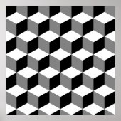 Cube Pattern Schwarz-weiß & grau Poster (Vorne)
