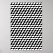 Cube Small Repeat Pattern Black White & Grey Poster (Vorne)