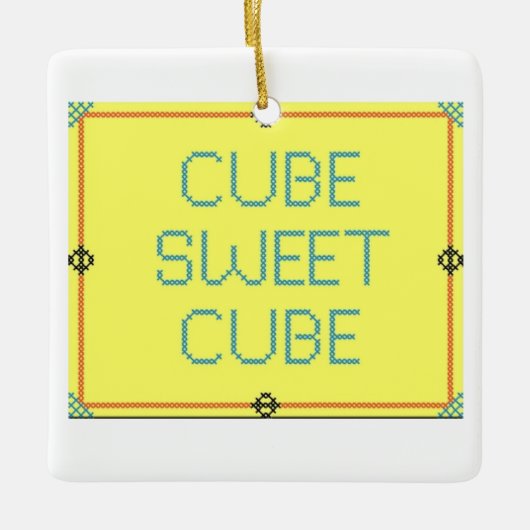 Cube Sweet Cube | Spaß am Arbeitsplatz Keramikornament (Vorderseite)