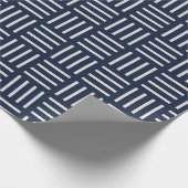 Cubes Blue White Minimal Muster Geschenkpapier (Ecke)