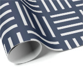 Cubes Blue White Minimal Muster Geschenkpapier (Rolleneckpunkt)