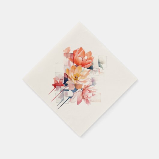 Cubes&Flowers: Personalized Wedding Napkins Serviette (Ecke)