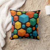 Cubes galore on black Throw Cushion Kissen (Decke)