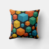 Cubes galore on black Throw Cushion Kissen (Rückseite)