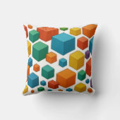 Cubes galore on white Throw Cushion Kissen (Rückseite)
