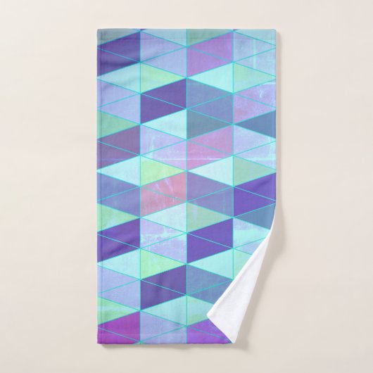 Cubes in dreieckiges geometrisches Muster Badhandtuch Set (Handtuch)