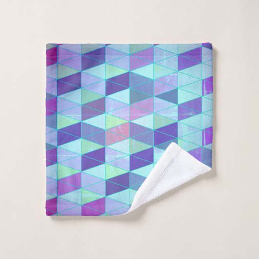 Cubes in dreieckiges geometrisches Muster Badhandtuch Set (Waschlappen)