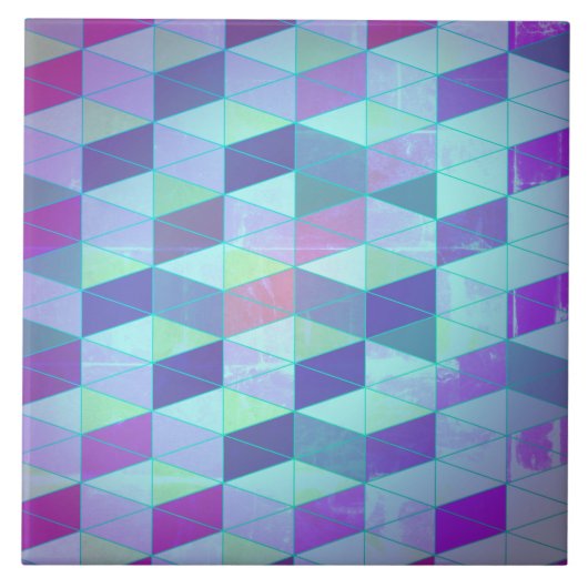 Cubes in dreieckiges geometrisches Muster Fliese (Vorderseite)