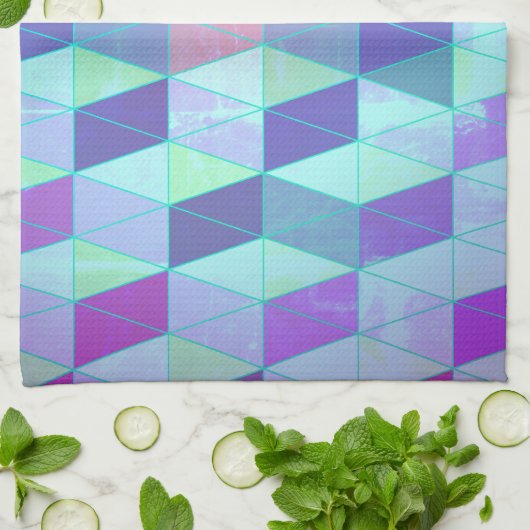 Cubes in dreieckiges geometrisches Muster Geschirrtuch (Gefaltet)