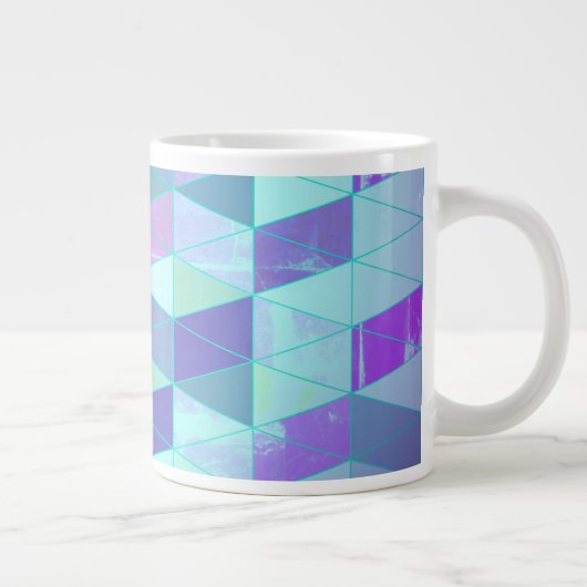 Cubes in dreieckiges geometrisches Muster Jumbo-Tasse (Rechts)