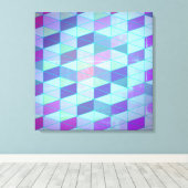 Cubes in dreieckiges geometrisches Muster Leinwanddruck (Insitu (Holzboden))