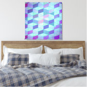 Cubes in dreieckiges geometrisches Muster Leinwanddruck (Insitu (Schlafzimmer))